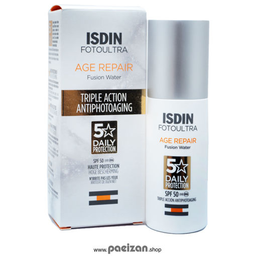 ضد آفتاب ضد چروک فیوژن واتر تریپل اکشن بی رنگ ایزدین SPF50